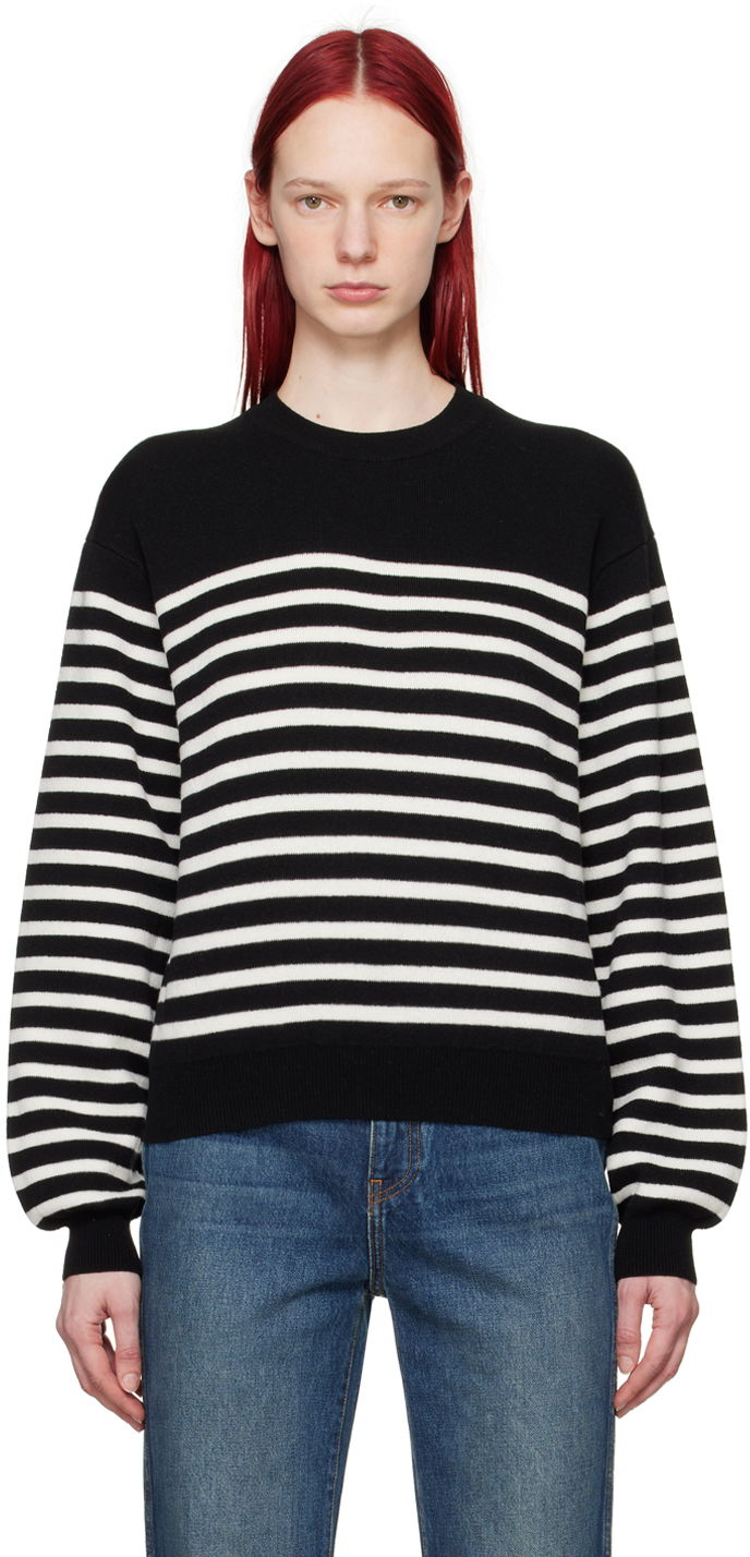 Sweater Khaite The Viola Striped Sweater Sort | 9305628