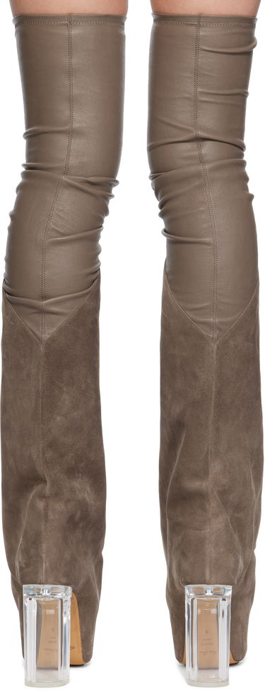 Kjole Rick Owens Rick Owens Hollywood Taco Kiss Suede Tall Boots Grå | RO01E7843 LSLVS0, 1