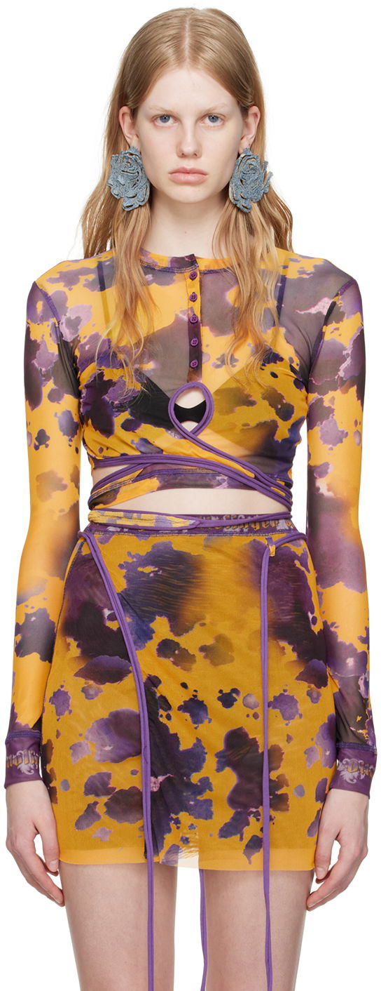 Crop top Ottolinger Ottolinger Exclusive Long Sleeve Crop Top Gul | 101016