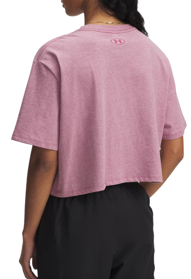 Crop top Under Armour Under Armour Rival Short Sleeve T-Shirt Lyserød | 1389721-659, 2