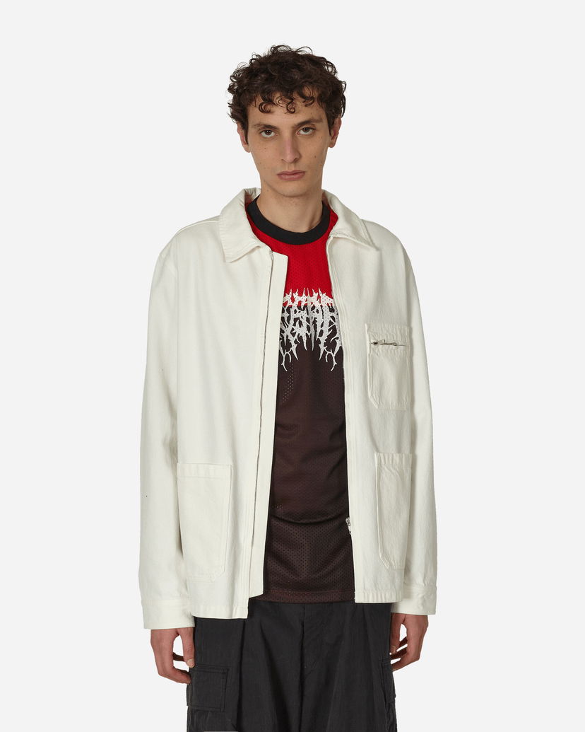 Jakke A.P.C. Connor Zipped Denim Jacket Hvid | COFCN-H02911 AAC