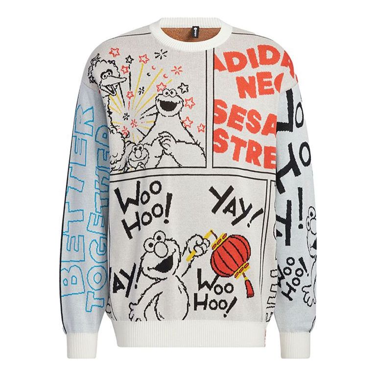 Sweater adidas Originals adidas x Sesame Street Comic Print Sweater Hvid | HD7294, 0