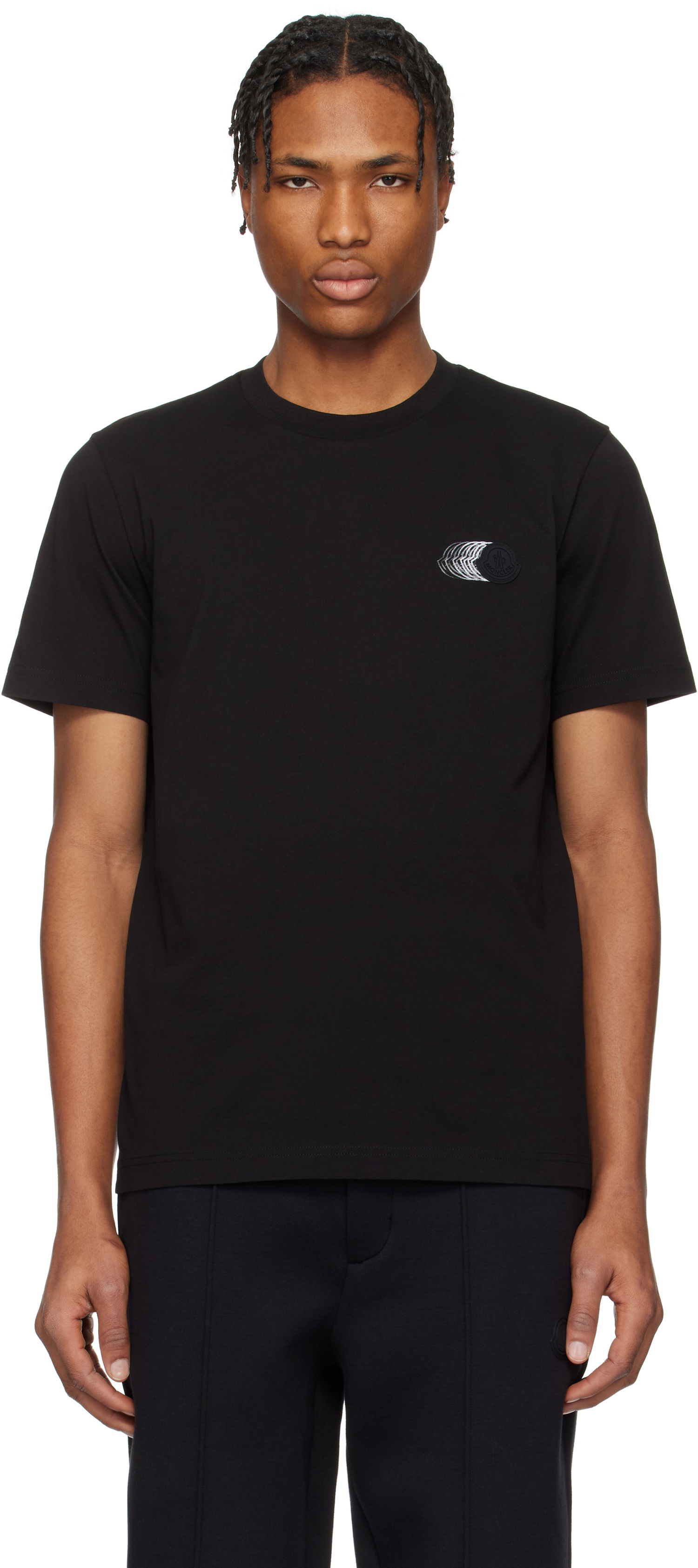 T-shirt Moncler Moncler Faded Logo Cotton T-Shirt Sort | K10918C0002889A17, 0