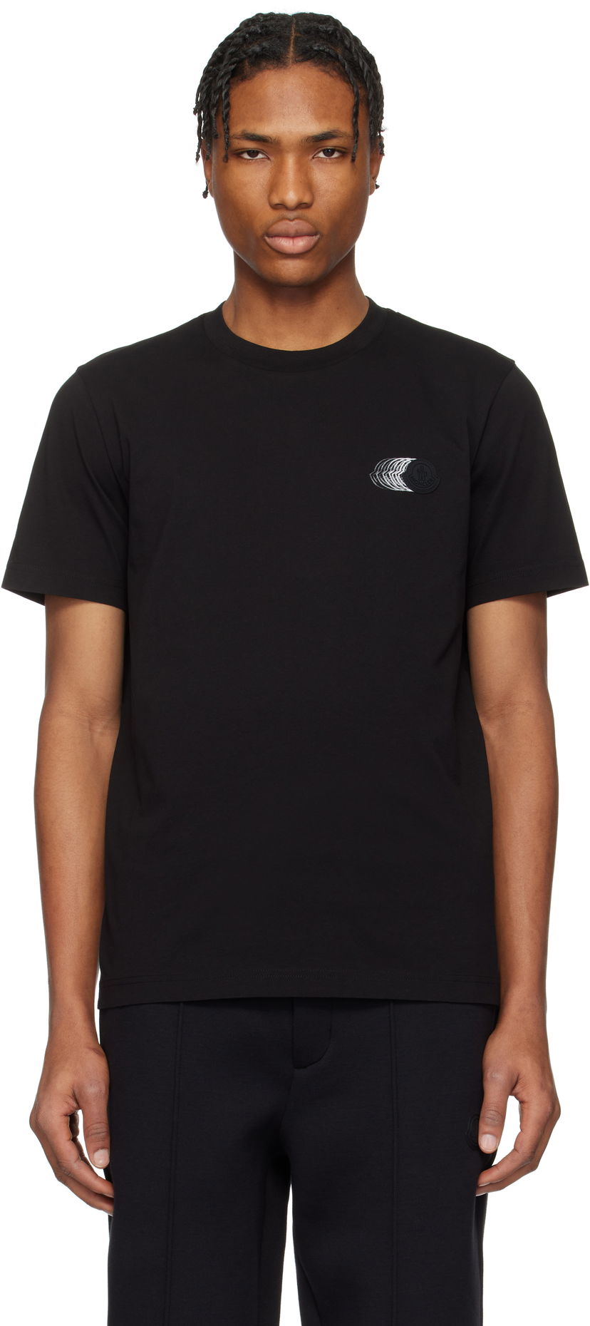T-shirt Moncler Moncler Faded Logo Cotton T-Shirt Sort | K10918C0002889A17