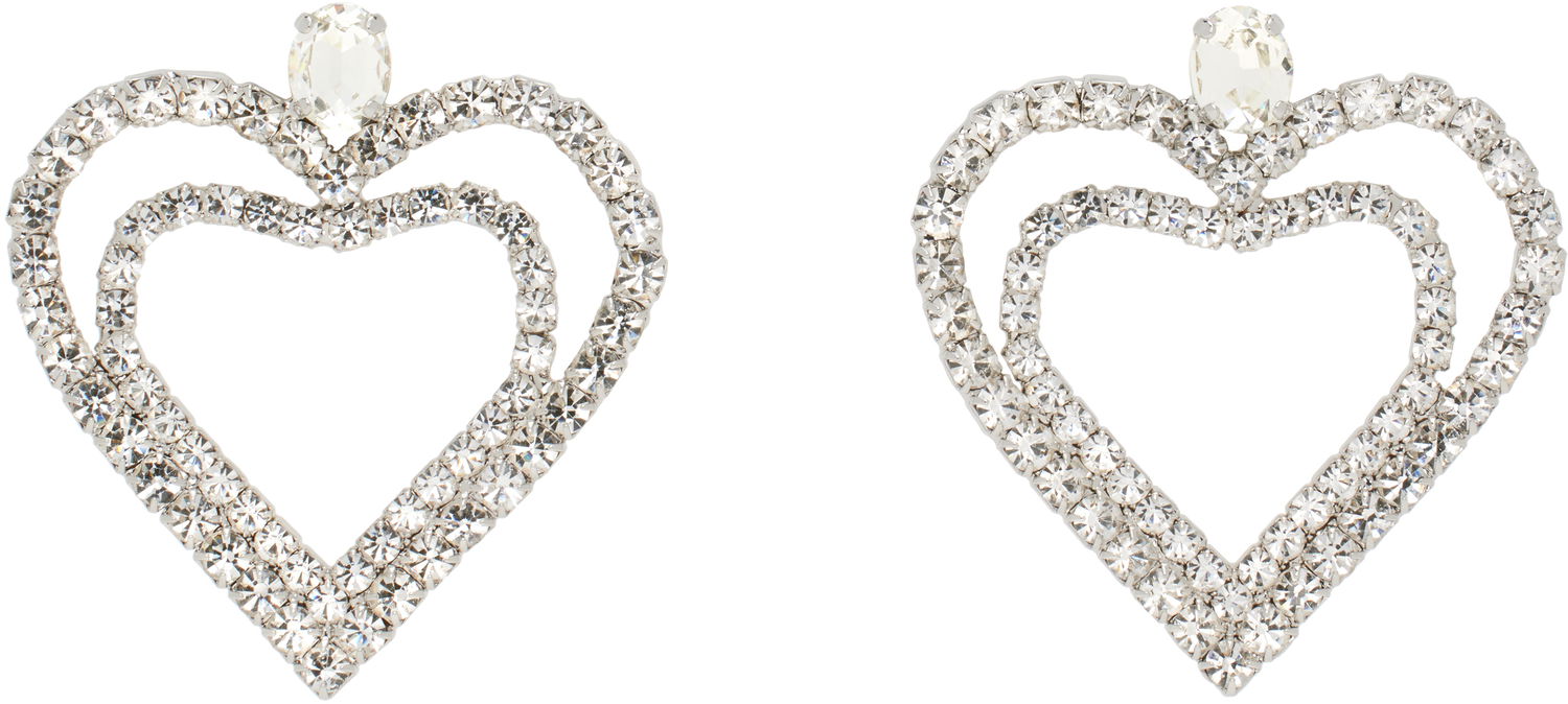 Øreringe Blumarine Blumarine Rhinestone Hearts Drop Earrings Metalisk | P522W320A, 0