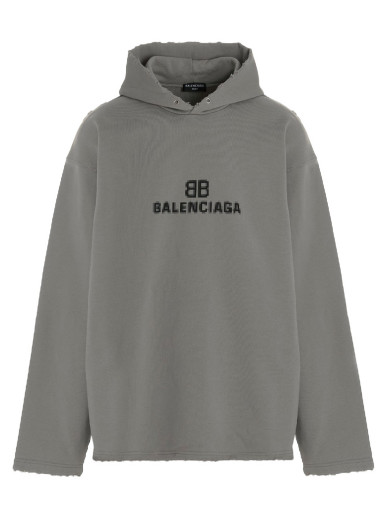 Sweatshirt Balenciaga Distressed BB Pixel Hoodie Grå | 661711TKVF68174