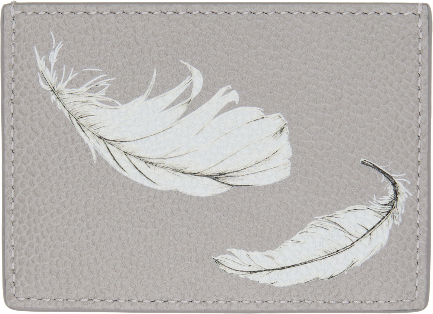 Tegnebog Thom Browne Thom Browne Single Feather Print Card Holder Grå | MAW020L-E1353, 1