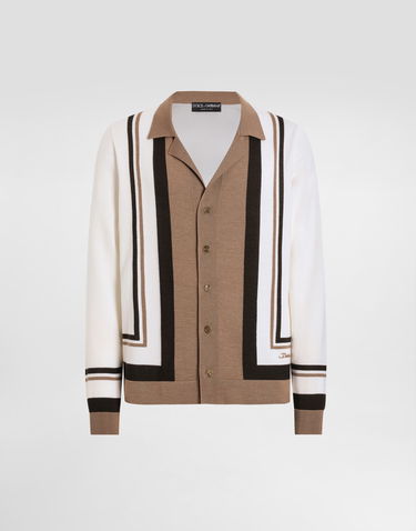 Sweater Dolce & Gabbana Dolce & Gabbana Embroidered Striped Wool Cardigan Flerfarvet | GXV35ZJFMDUW8277, 0