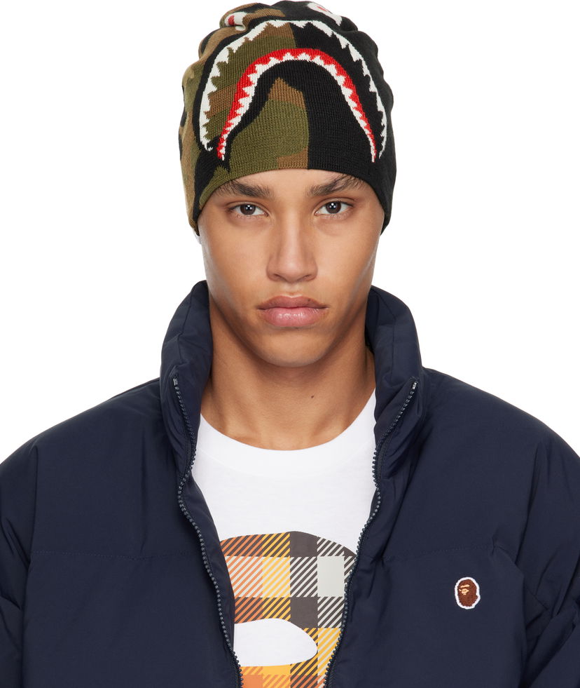 Beanie BAPE A Bathing Ape 1st Camo Shark Knit Beanie Grøn | 001HTK701006M