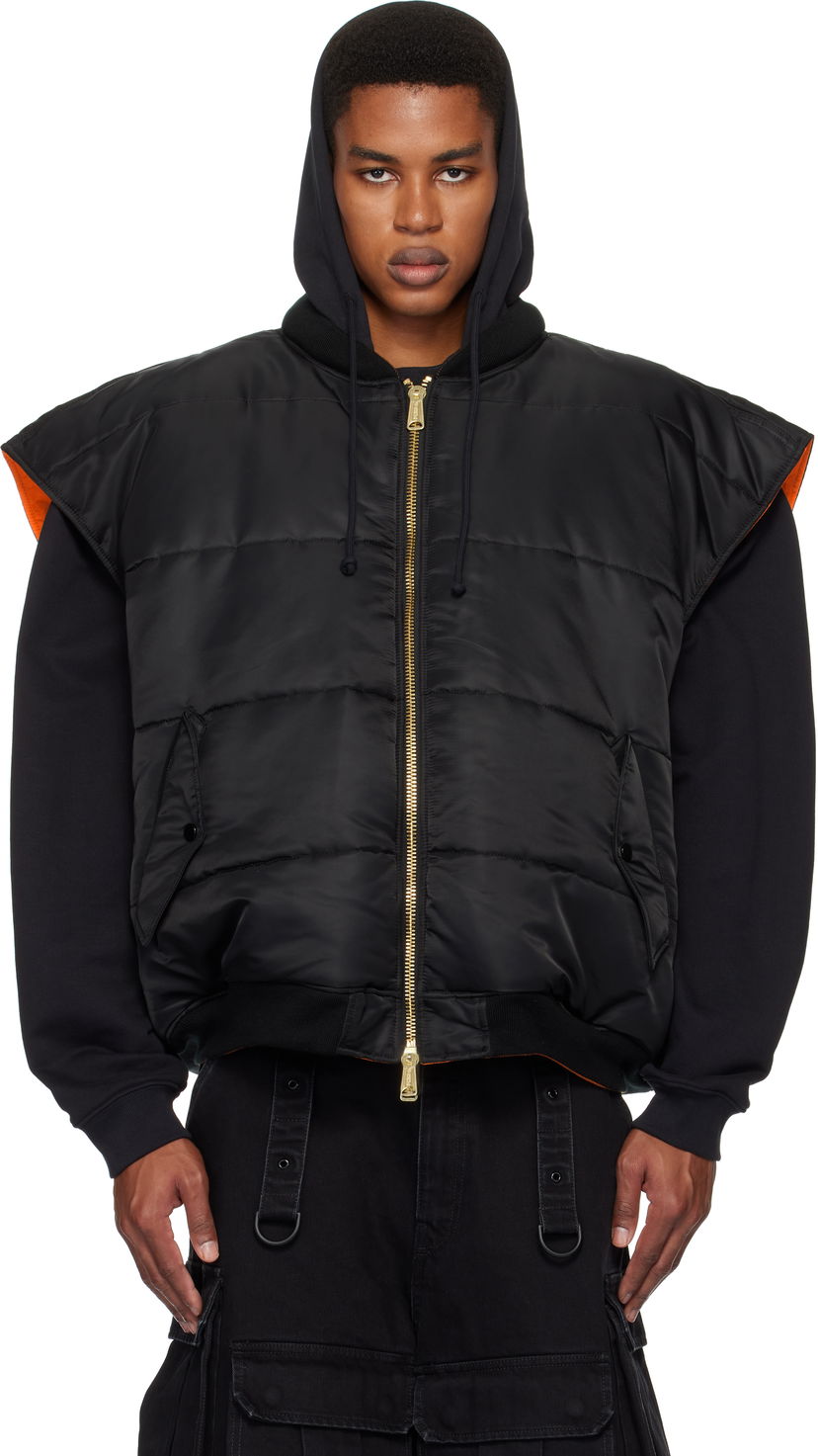 Bomberjakke VETEMENTS Reversible Bomber Vest Sort | UA66JA330B