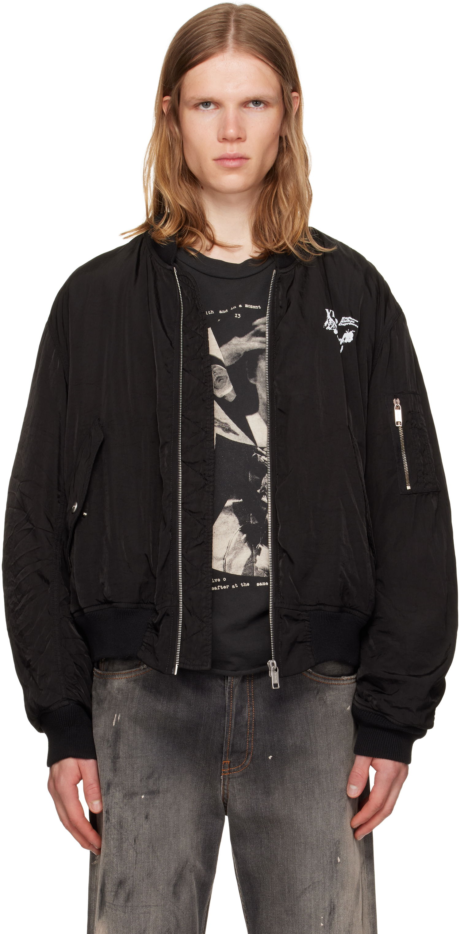 Bomberjakke Enfants Riches Déprimés Enfants Riches Déprimés 'Enfants Video' Bomber Jacket Sort | 030-535, 0