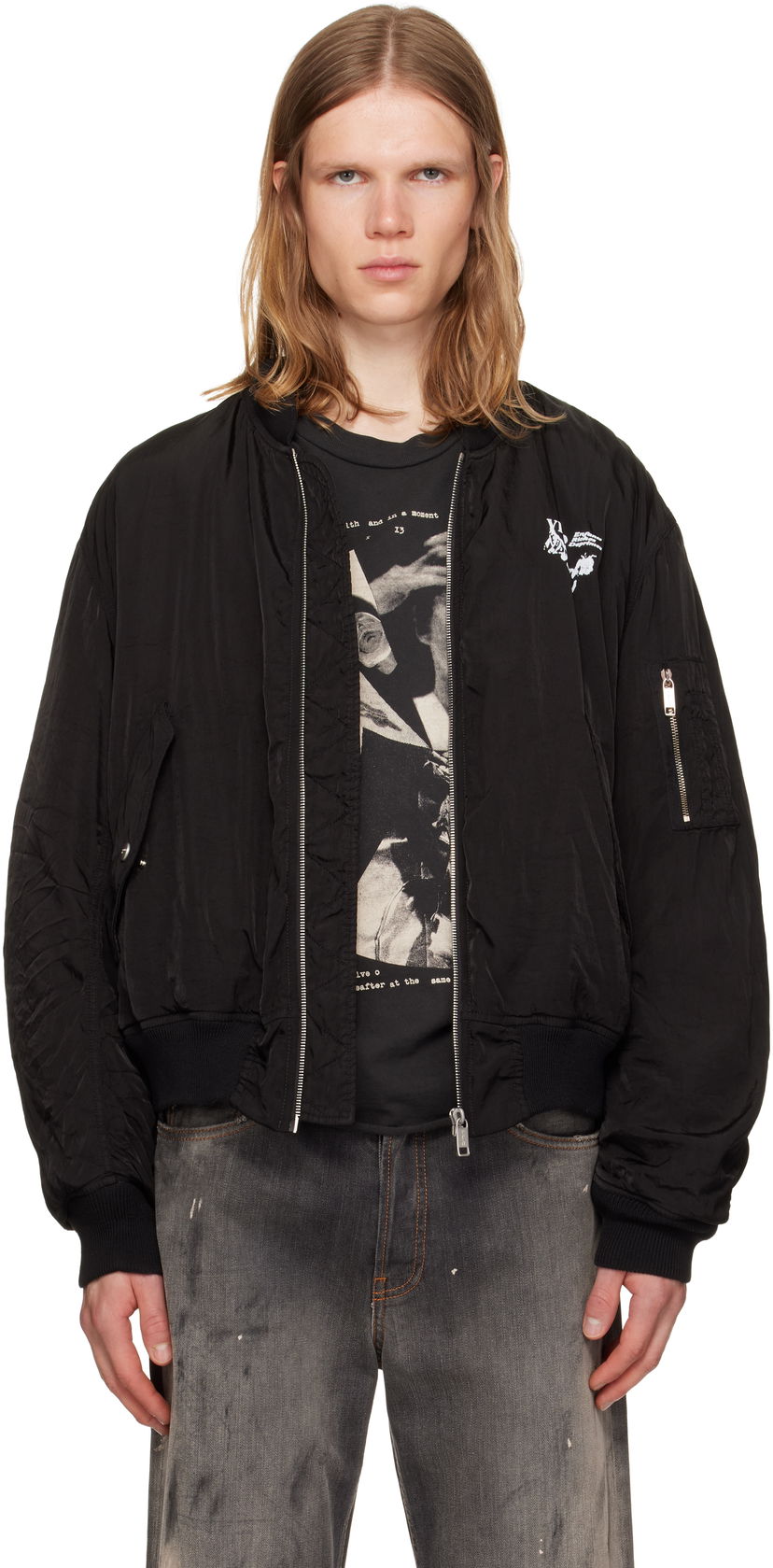 Bomberjakke Enfants Riches Déprimés Enfants Riches Déprimés 'Enfants Video' Bomber Jacket Sort | 030-535