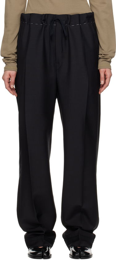 Bukser Maison Margiela Maison Margiela Wool Mohair Drawstring Trousers Sort | S51KA0602 M35301, 0