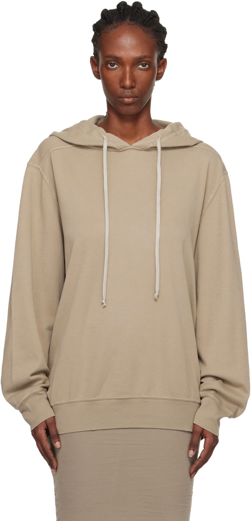 Sweatshirt Rick Owens Concordians Oversized Hoodie Beige | DS02E7241 JDBP