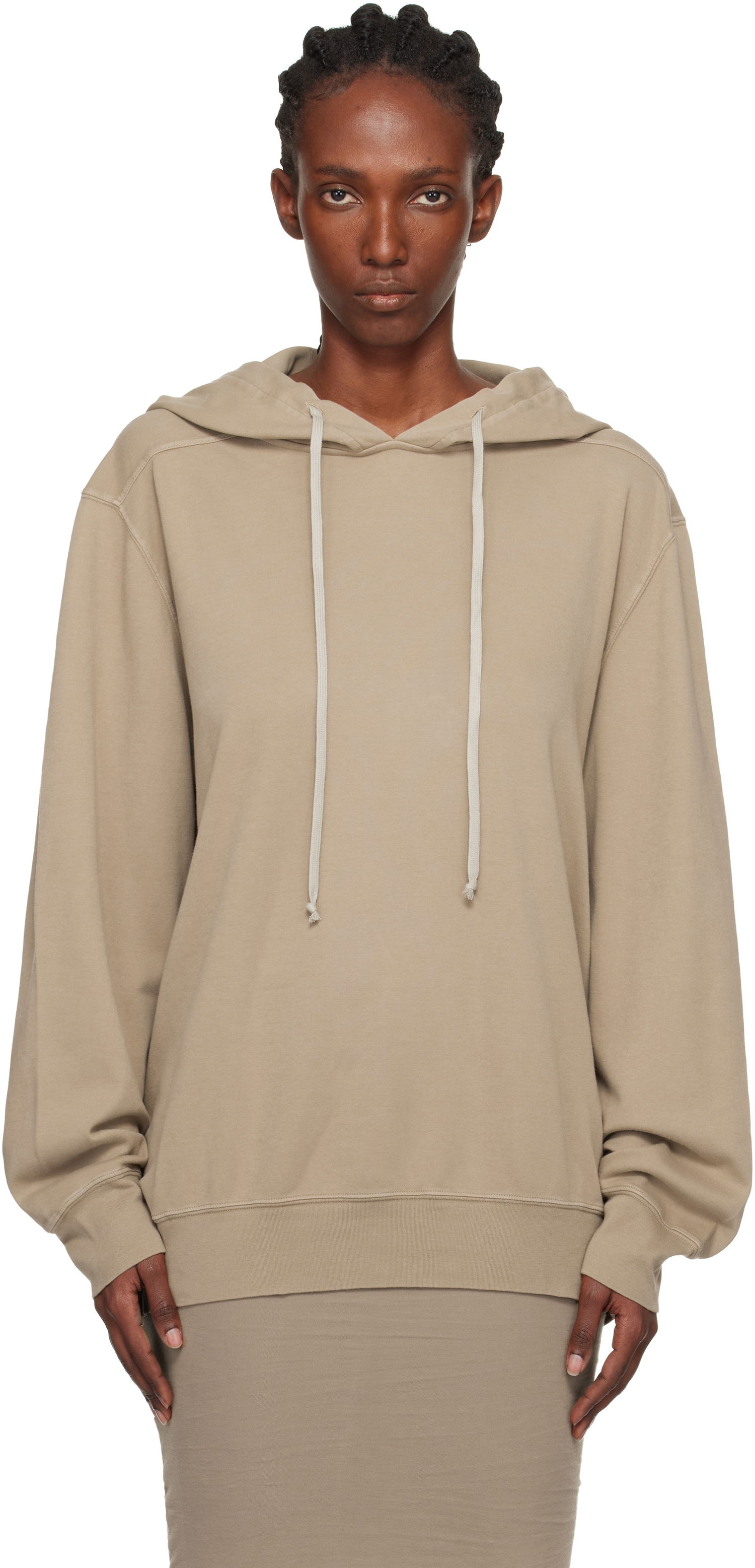 Sweatshirt Rick Owens Concordians Oversized Hoodie Beige | DS02E7241 JDBP, 0