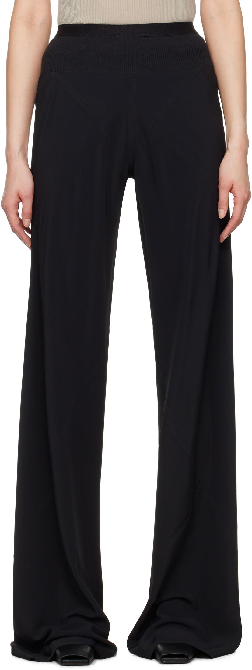 Bukser Rick Owens Rick Owens Hollywood Bias Trousers Sort | RP01E7301 CC