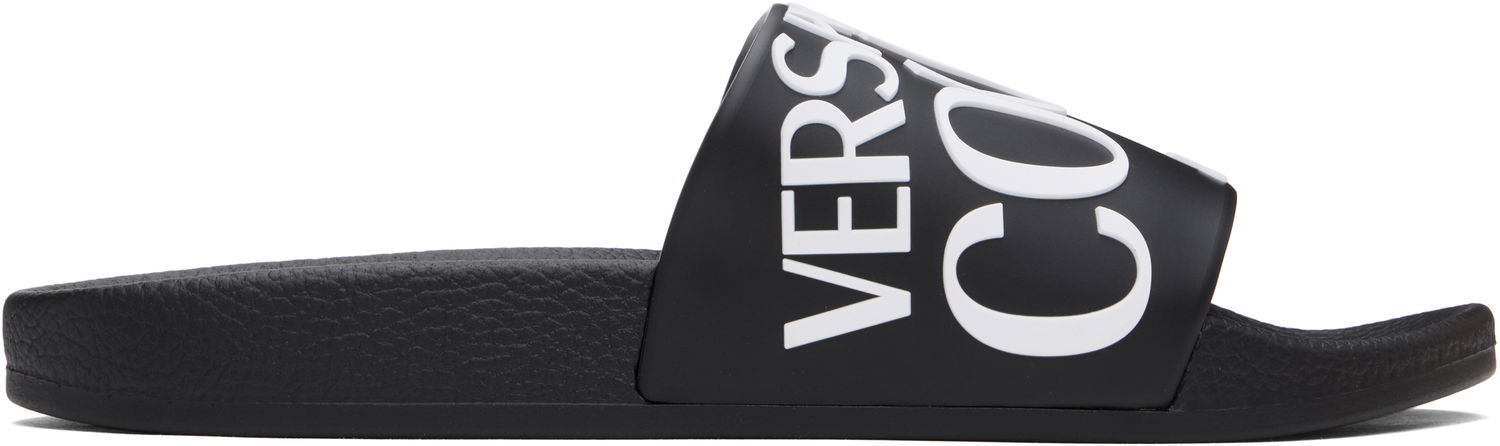 Sneakers og sko Versace Logo Pool Slides Sort | E77YA3SQ1_E71352, 0