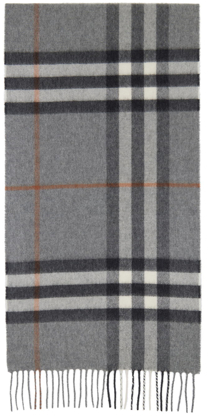 Tørklæde Burberry Check Scarf Gray Grå | 8016395