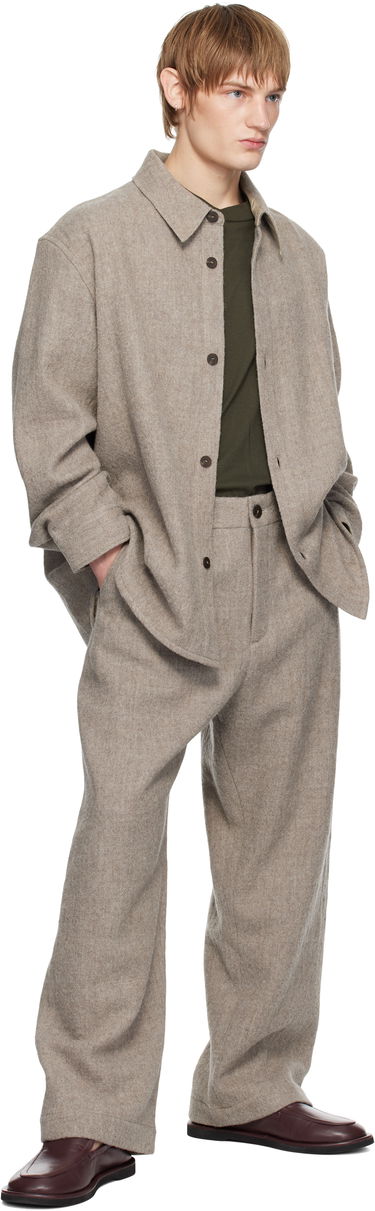 Skjorte Studio Nicholson Studio Nicholson Deck Wool Shirt Beige | DECK SNM - 1296, 3