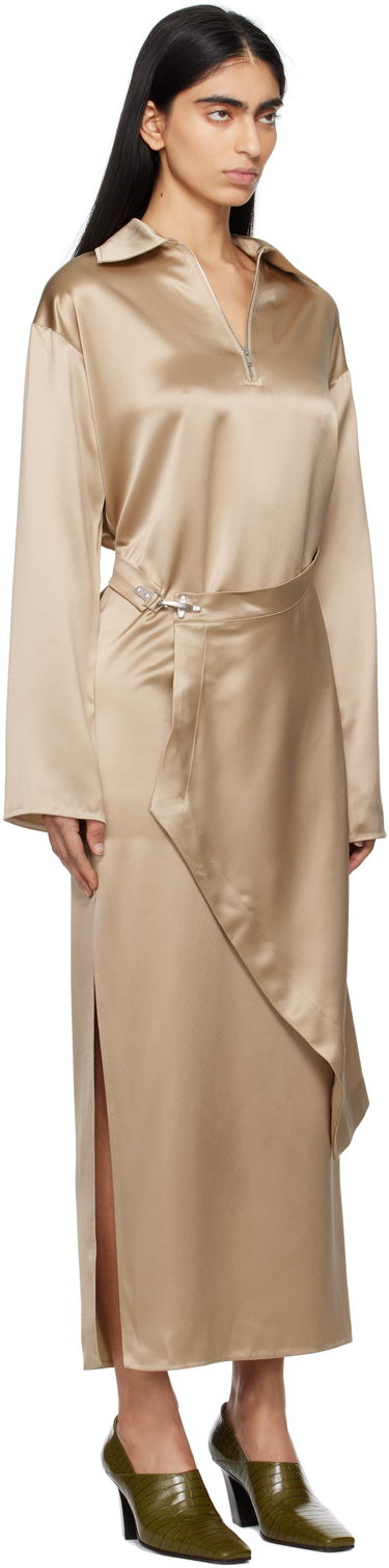 Kjole Nanushka Nanushka Colter Satin Maxi Dress Beige | NW25RSDR02672, 1
