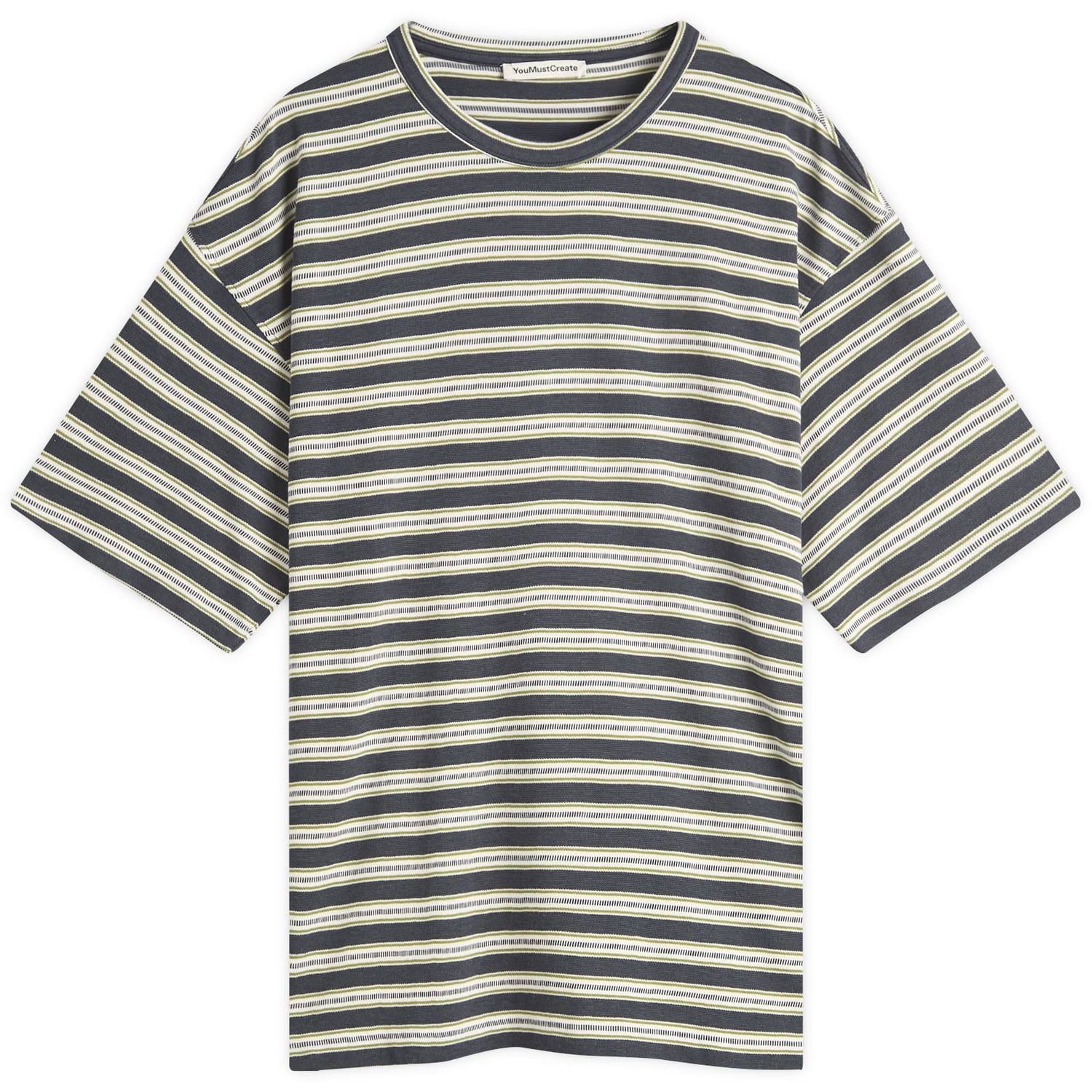 T-shirt YMC YMC Triple Jacquard Stripe T-Shirt, Size Large Grå | P6YMJ-90, 1