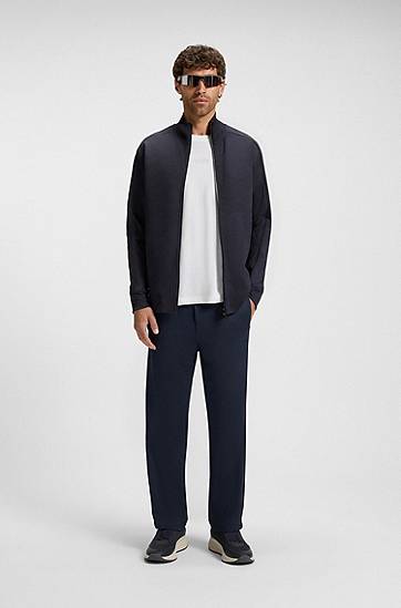 Joggingbukser BOSS Regular-fit tracksuit bottoms with quilted jacquard Sort | 50549713, 1