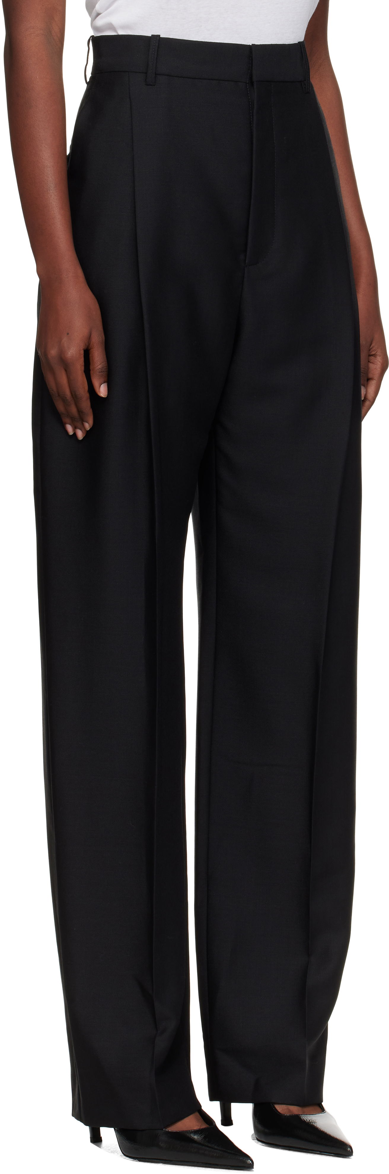 Bukser WARDROBE.NYC WARDROBE.NYC Mid Rise Trousers Sort | W2227R20WE, 1