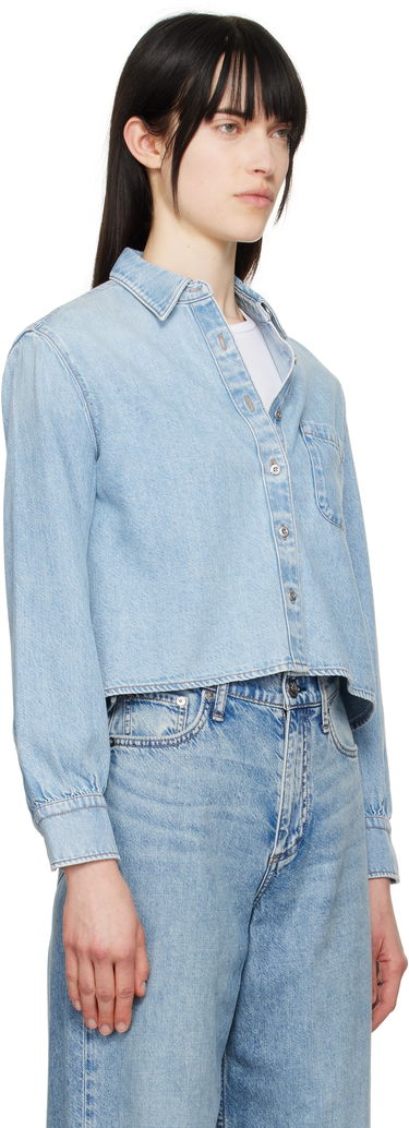 Skjorte rag & bone Rag & Bone Featherweight Cropped Maxine Denim Shirt Blå | WDD25S1446UFGR, 1