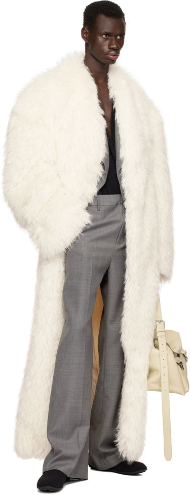 Frakker Entire Studios Entire Studios Chrysalis Faux-Fur Coat Hvid | ES2688FR, 3