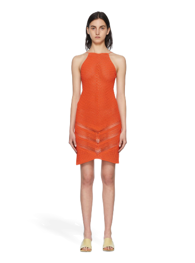 Kjole Bottega Veneta Cotton Mini Dress Orange | 684474 V1OK0