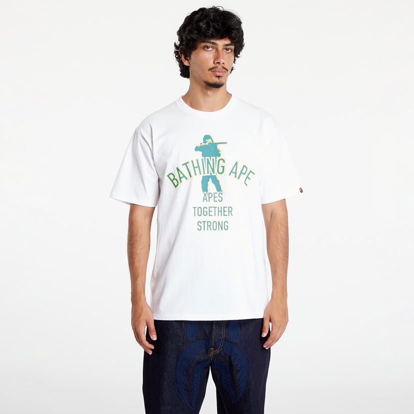 T-shirt BAPE A BATHING APE Soldier Ats Tee White Hvid | 001TEK301056M WHT