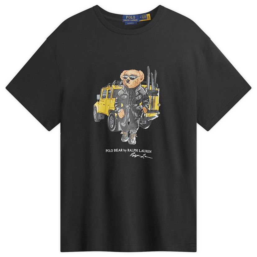 T-shirt Polo by Ralph Lauren Black Defender Bear Graphic T-Shirt Sort | 710854497043