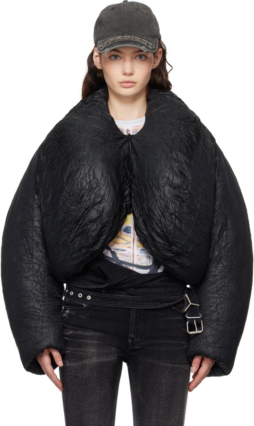 Puffer jakke Y/PROJECT Cropped Puffer Jacket Sort | 103JA002