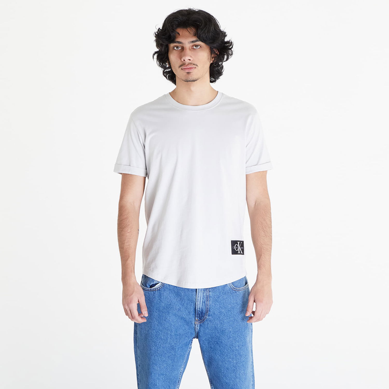 T-shirt CALVIN KLEIN Jeans Badge Turn Up Short Sleeve Hvid | J30J323482 PC8, 0