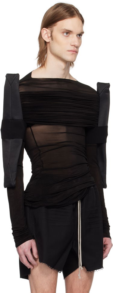Shorts Rick Owens Rick Owens Hollywood Sheer Long Sleeve T-Shirt Sort | RR01E5200 BZCD, 1