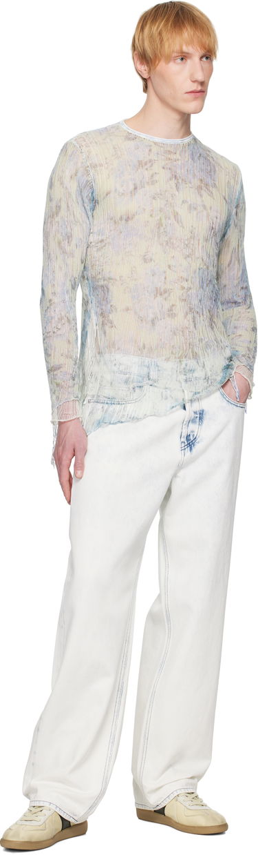 Sweater Diesel Diesel K-Aasmos-A Sheer Floral Long Sleeve Blå | A18017-0AFBT-8FG, 3