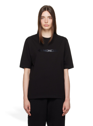 T-shirt Moncler Flocked Sort | I20938C0000389A17