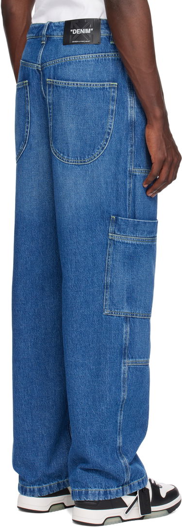 Jeans Off-White Off-White Irregular Denim Cargo Pants Blå | OMYA18QS25DEN0014250, 2