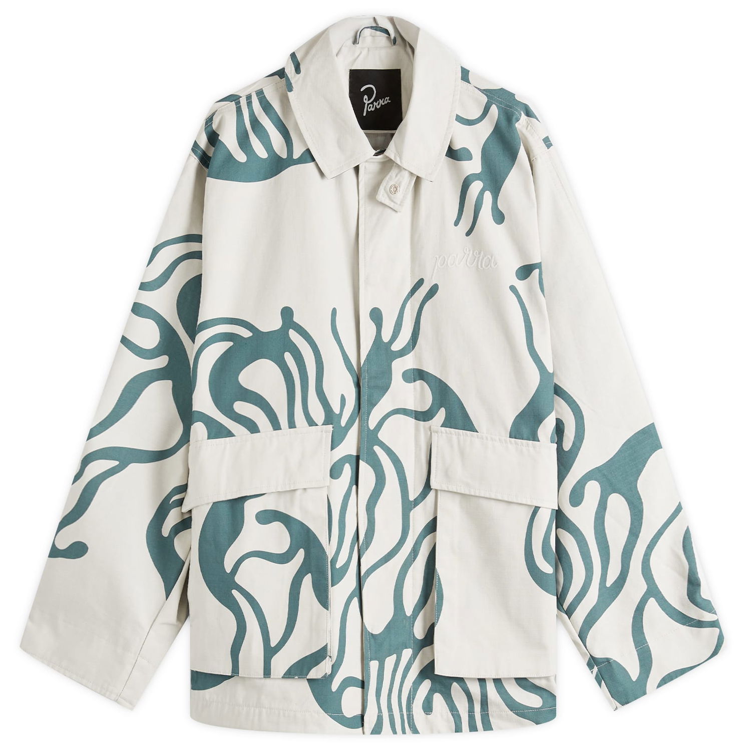 Parka By Parra Parra Half Blob Hunting Jacket, Size Large Hvid | 53245-GRY, 1