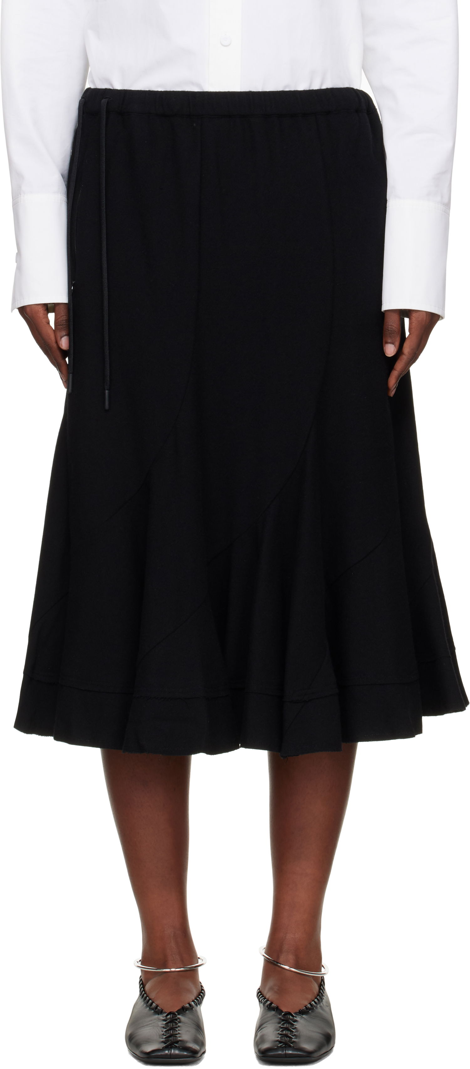 Nederdel Yohji Yamamoto Yohji Yamamoto Eringi Midi Skirt Sort | FM-S50-102, 0