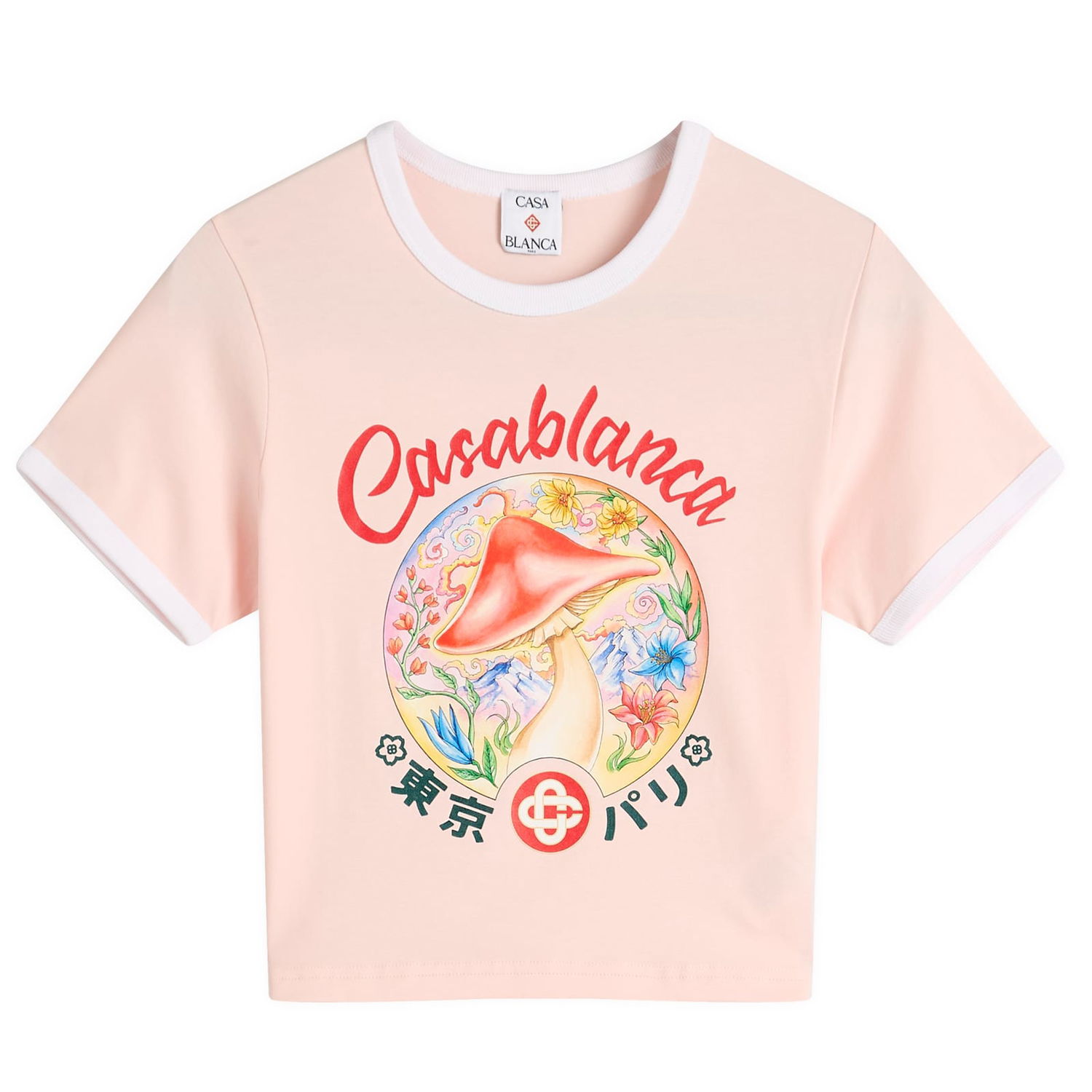 Crop top Casablanca Casablanca Mushroom Emblem Printed Cropped T-Shirt Lyserød | WPF25-JTS-009-03, 0