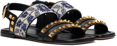 Tøj Valentino Valentino Garavani County Grape Embroidery Sandals Sort | 6W2S0LP2CQL, 3