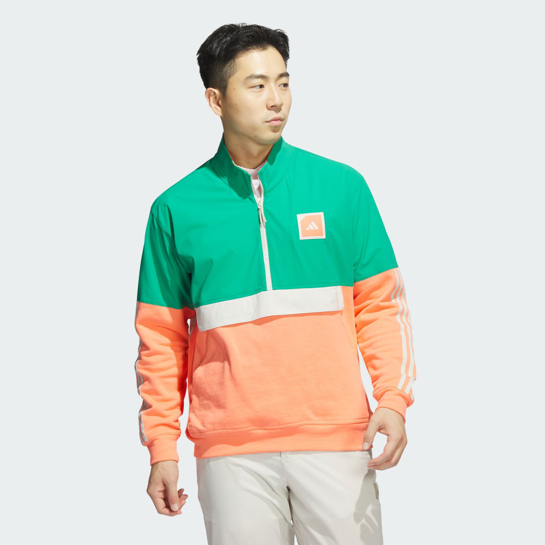 Vindjakke adidas Performance Adicross 1/2-Zip Golf Orange | HS3206, 1