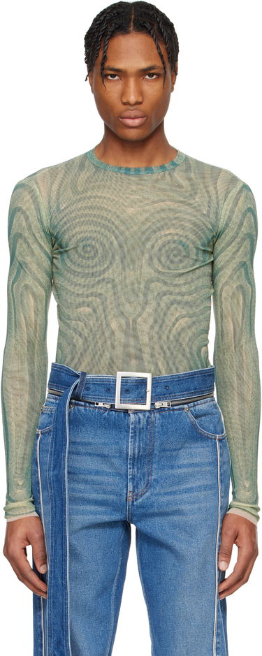 T-shirt Jean Paul Gaultier Jean Paul Gaultier Spirale Print T-Shirt Grøn | 25/34-F-TO270-T587-0351, 0