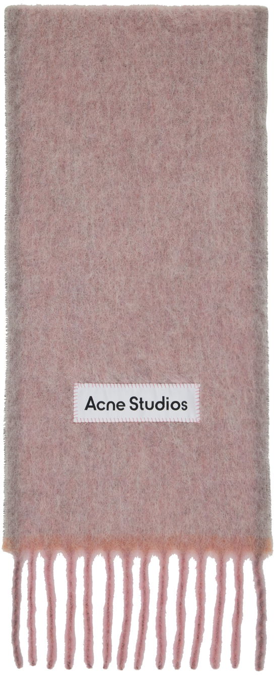 Tøj Acne Studios Pink Fringe Scarf Bourgogne | CA0290-