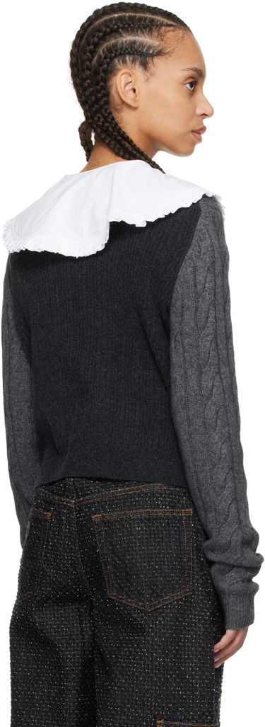 Sweater GANNI Ganni Cashmere Blend Tie Front Cardigan Grå | K2413, 2