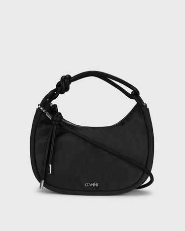 Håndtaske GANNI Knot Baguette Sort | 5714667380980, 0