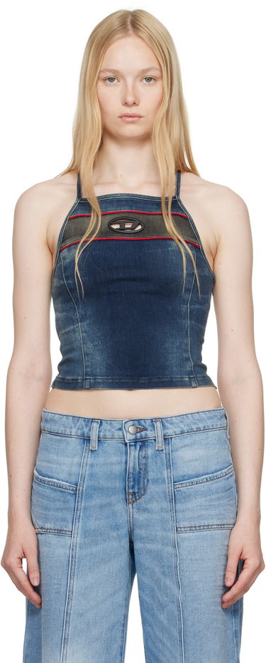 Tanktop Diesel Diesel De-Pilu-S Denim Crop Top Blå | A17349 0ABCZ, 0