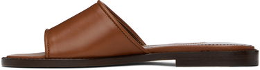 Tilbehør Manolo Blahnik Manolo Blahnik Safinanu Leather Slide Sandals Brun | 124-2668, 2