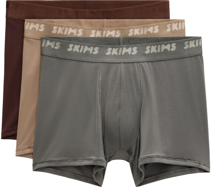 Boksere SKIMS Three-Pack Stretch Boxer Briefs Brun | BO-BBR-5628M